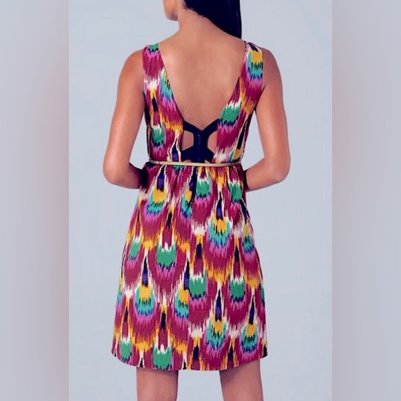 Alice + Olivia Alameda Ikat Printed Sheath Mini Dress - Picture 5 of 10